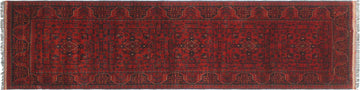 handmade Tribal Biljik Khal Muhammadi Red Blue Hand Knotted RUNNER 100% WOOL Runner 3x9